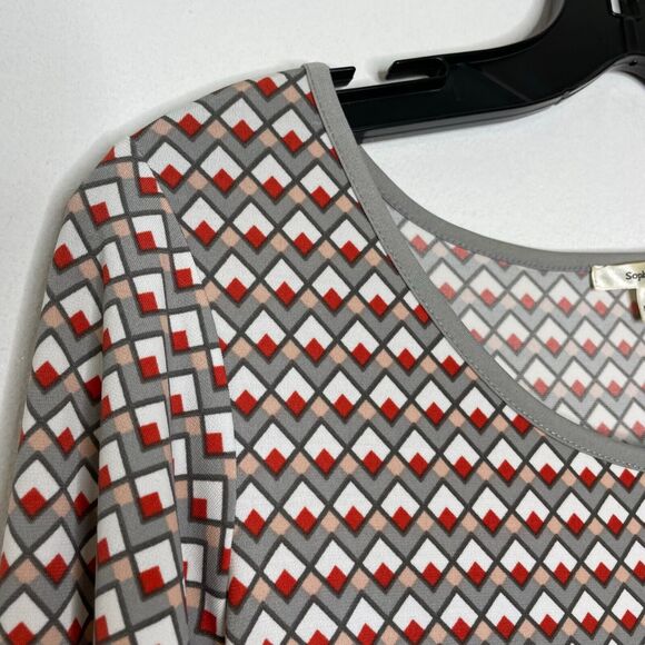 Sophie Max Gray Pink Diamond Pattern Knit Dress Size XS Women's - Picture 3 of 9